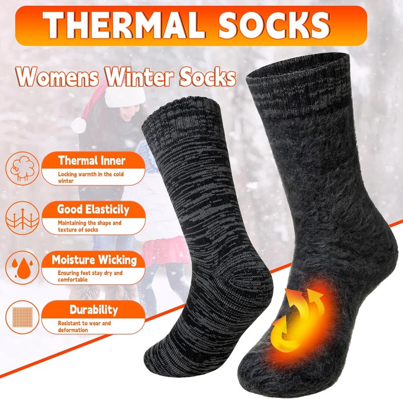 Velice Winter Warm Thermal Socks for Women Extra Thick Insulated Heated Crew Boot Socks for Cold Weather 5 Pairs - Image 4